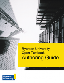 Ryerson Open Textbook Authoring Guide book cover