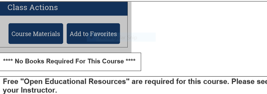 OER poster that describes how students can access OER courses in the class schedule. Back of flier defines OER, explains how it can help students save money, and why expensive textbooks aren't superior to low-cost course materials