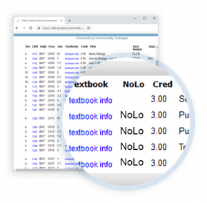 CSCU schedule screnshot