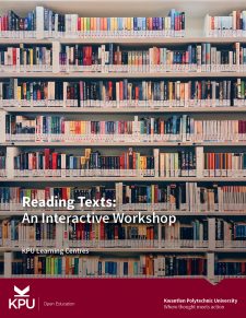 Reading Texts: An Interactive Workshop book cover