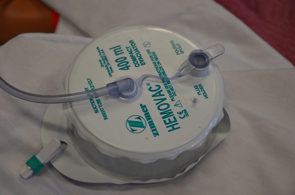 Photo showing a hemovac drain