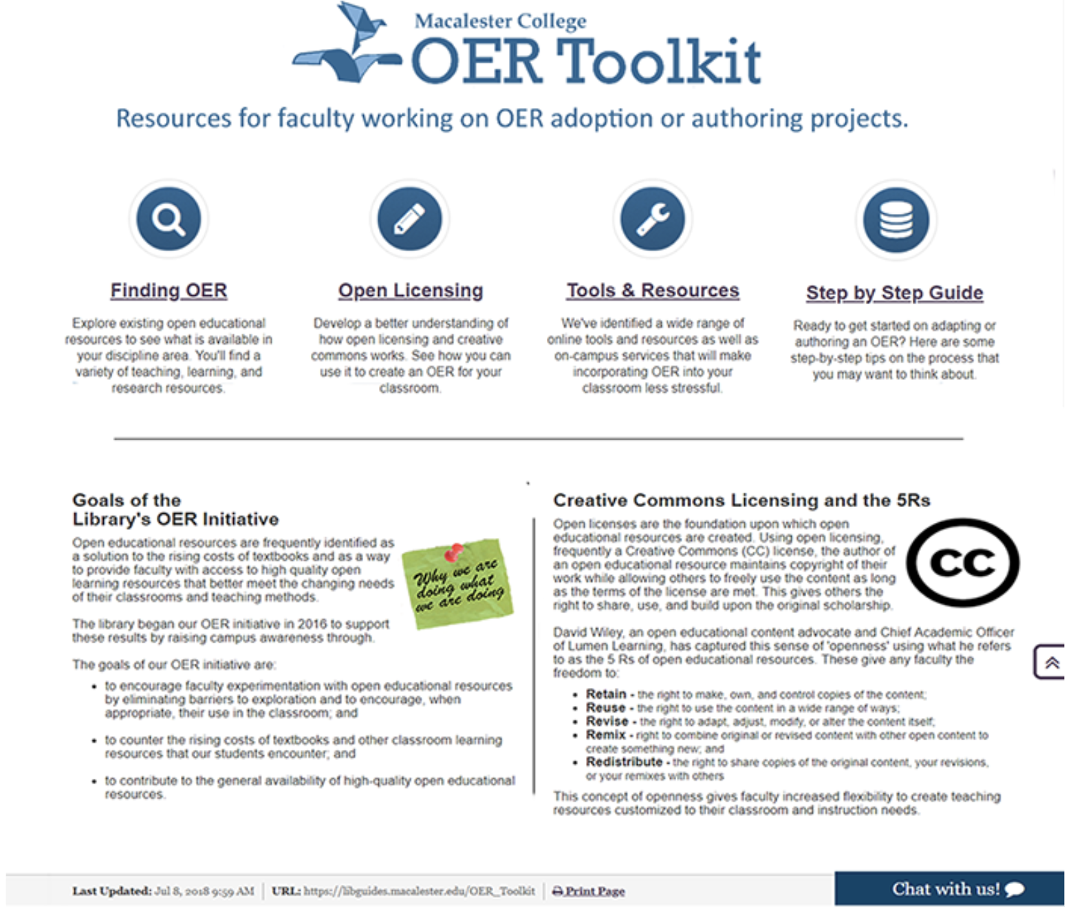 The OER Toolkit website