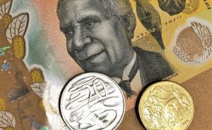 Australian money - $50 note and two coins