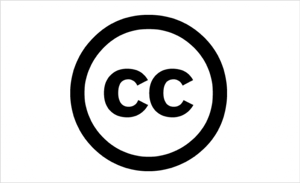 The Creative Commons symbol - featuring two c’s in a circle