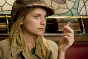 Shoshana Dreyfus smoking a cigarette in Inglourious Basterds