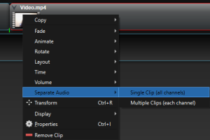 Seperate Audio from video, OpenShot
