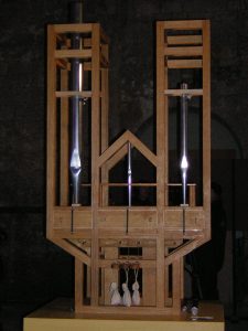 A photo of the automatic organ installed in the Halberstadt Cathedral.