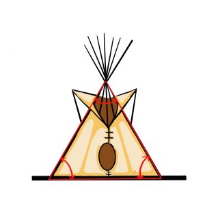 It is a tepee. The outline is marked in red and representing a triangle.