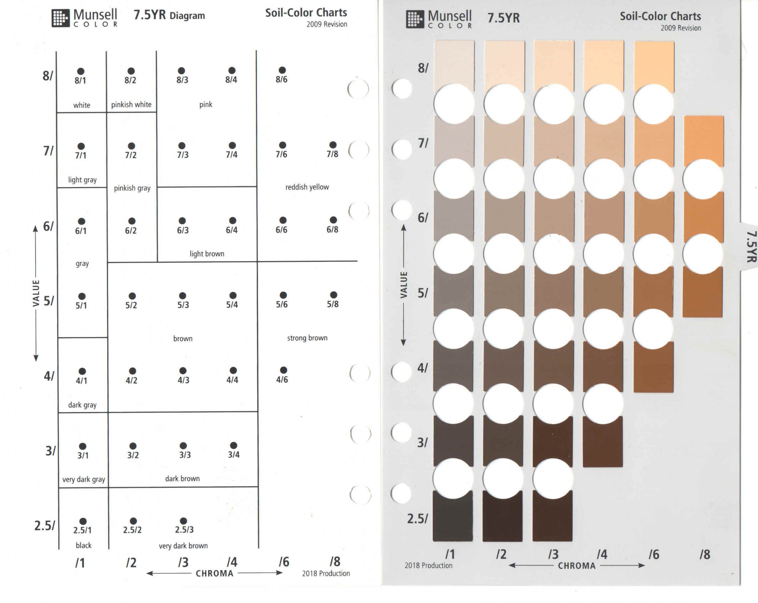 7.5YR page from the international soil colours books